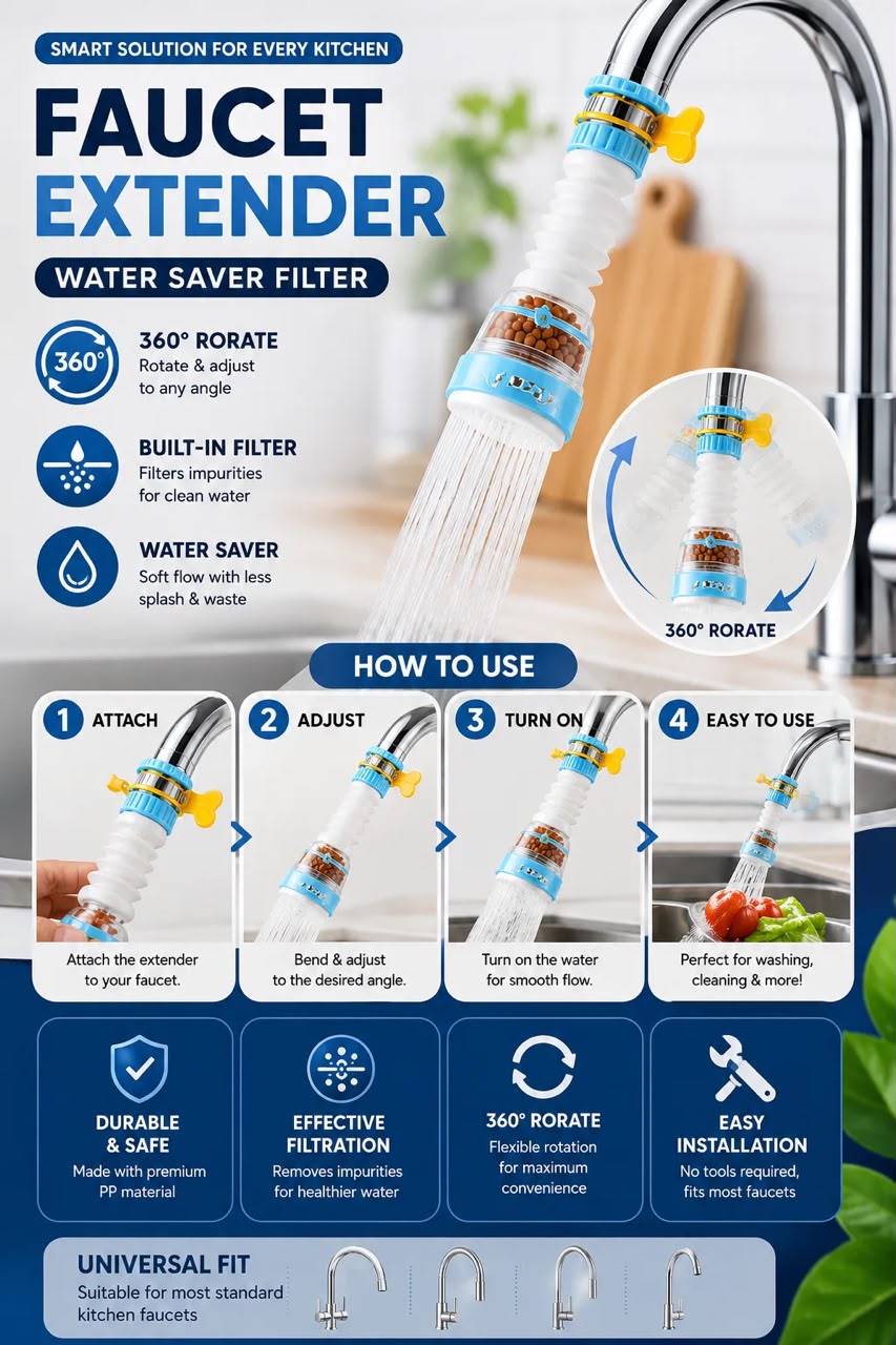 Flexible Turbo Flex Kitchen Faucet Sink Tap Mover